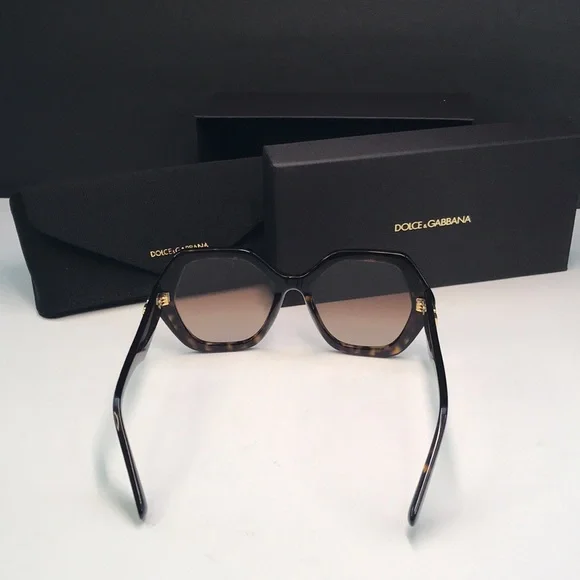 New Auth Dolce & Gabbana  DG 4406 Havana Geometric Sunglasses - Picture 7 of 13